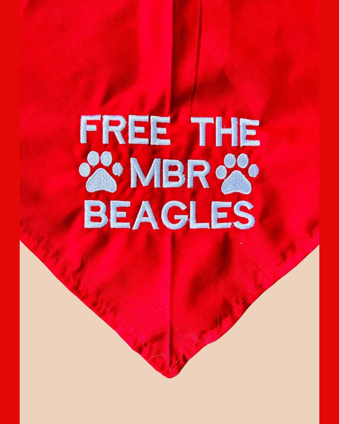 red Dog bandana with white embroidery &
