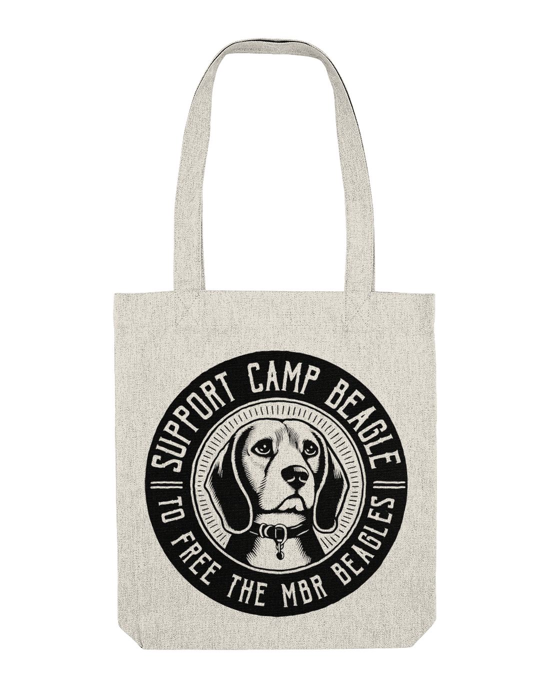 Camp Beagle Circle Print Woven Tote Bag