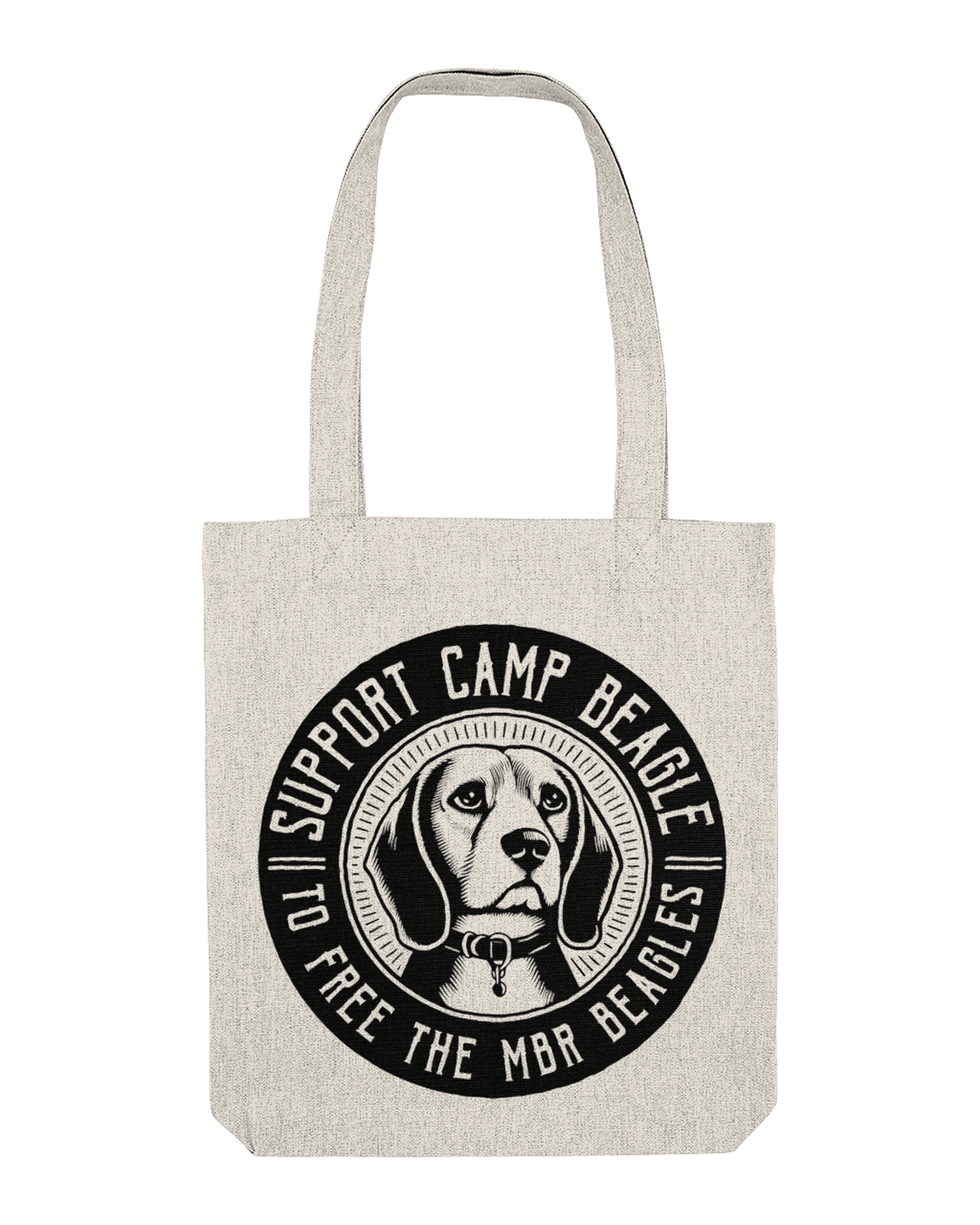 Camp Beagle Circle Print Woven Tote Bag