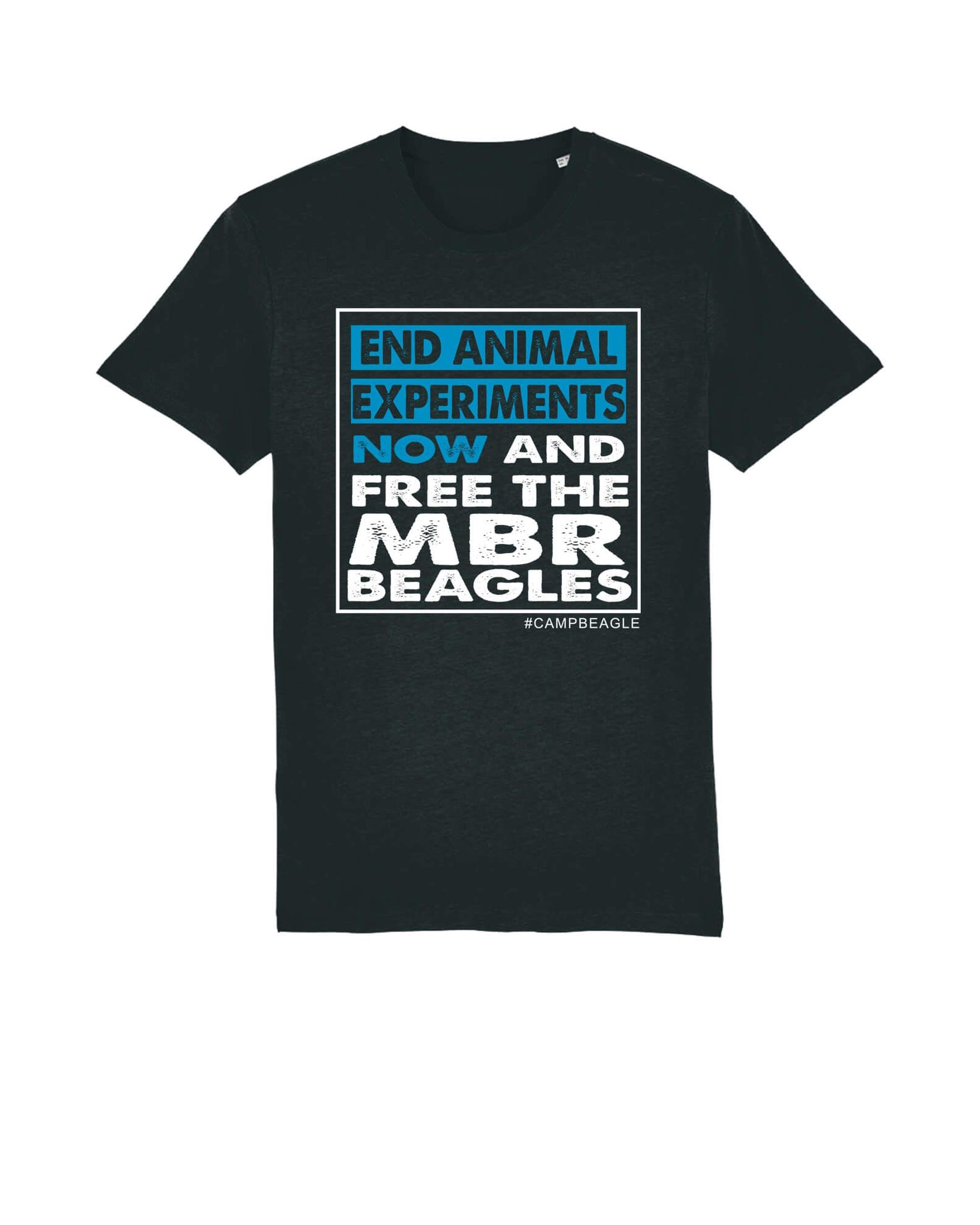 End Animal Experiments NOW and Free The MBR Beagles Back with Turq print by Viva La Vegan