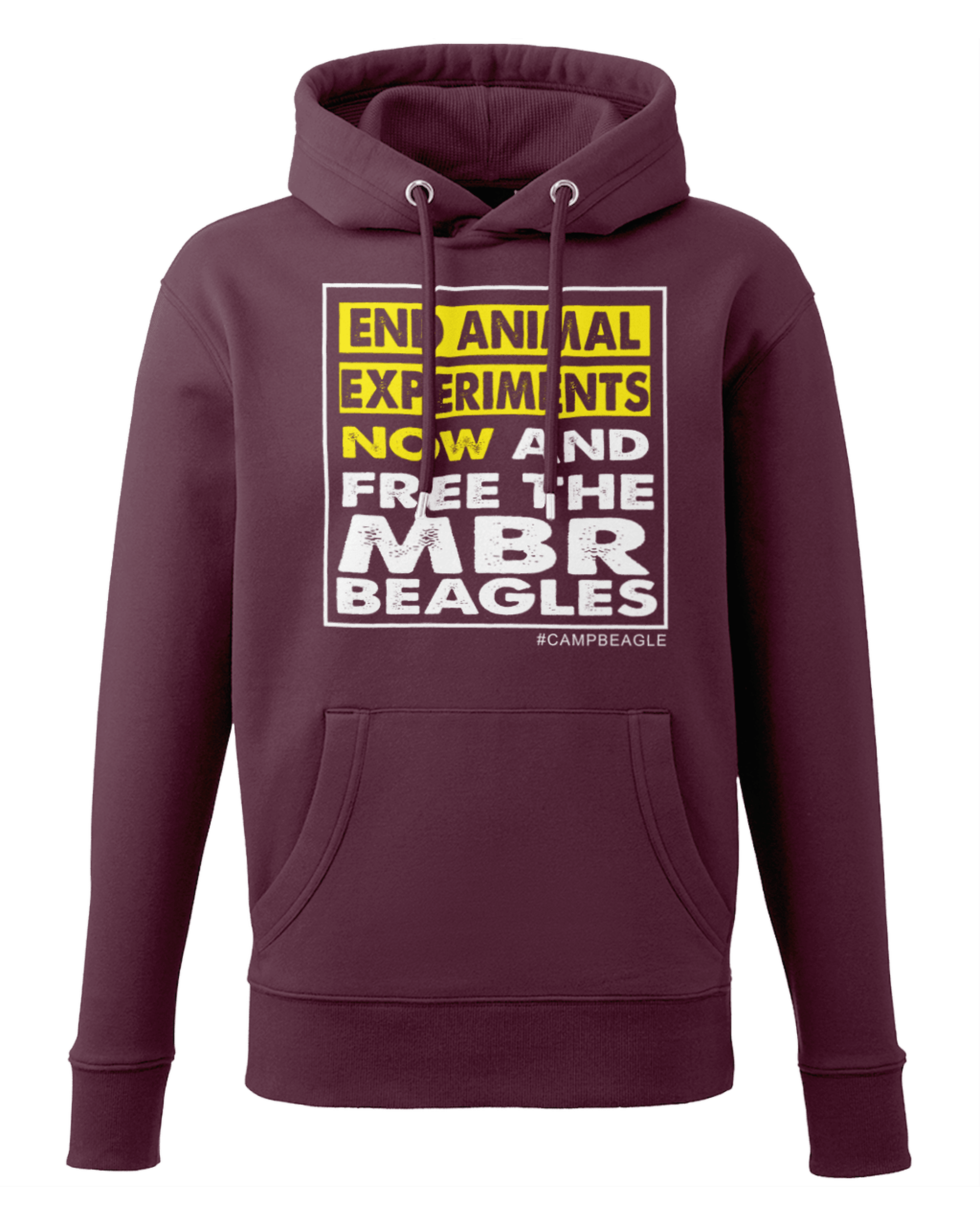 Camp Beagle Premium Organic Hoodie - "End Experiments" (Yellow)