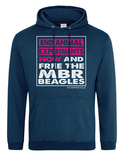 Camp Beagle Standard Hoodie - End Experiments Now (pink)
