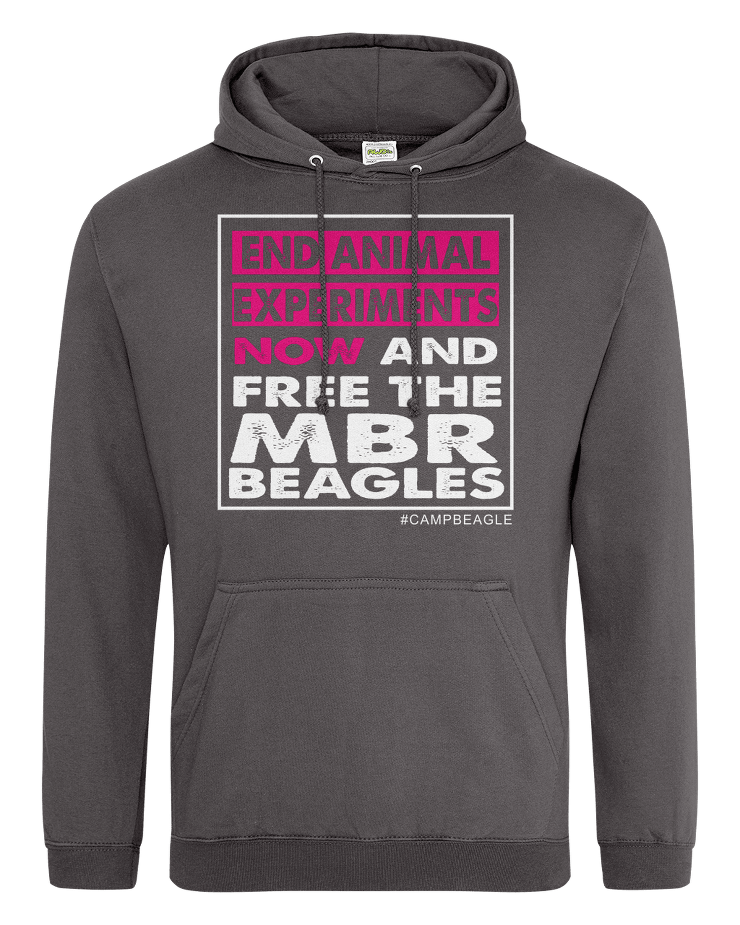 Camp Beagle Standard Hoodie - End Experiments Now (pink)
