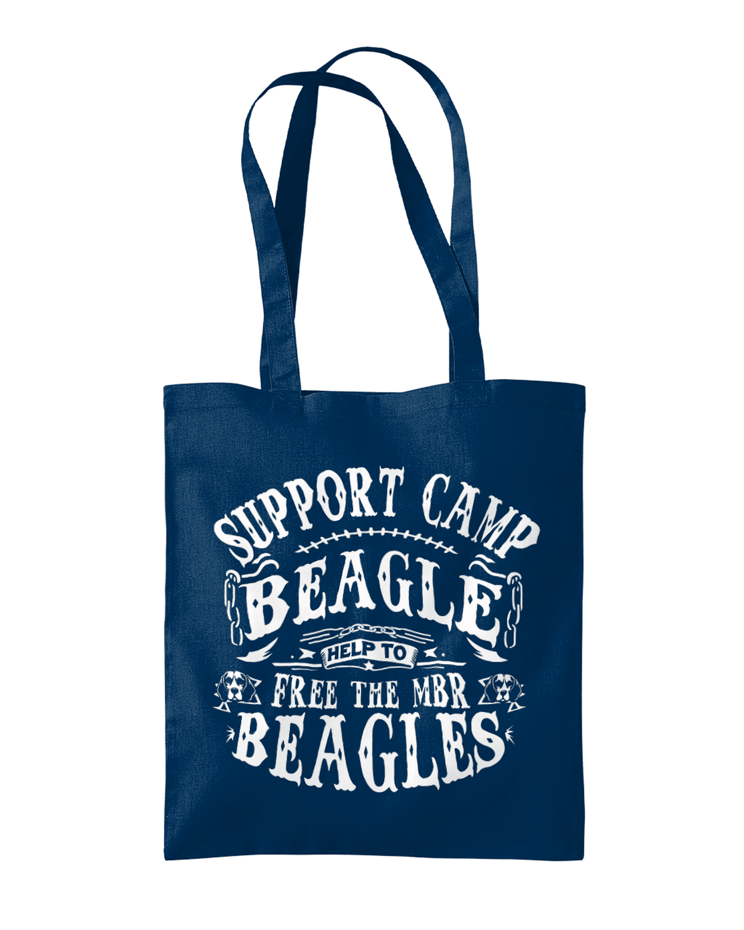Camp Beagle Text Design Organic Premium Cotton Tote