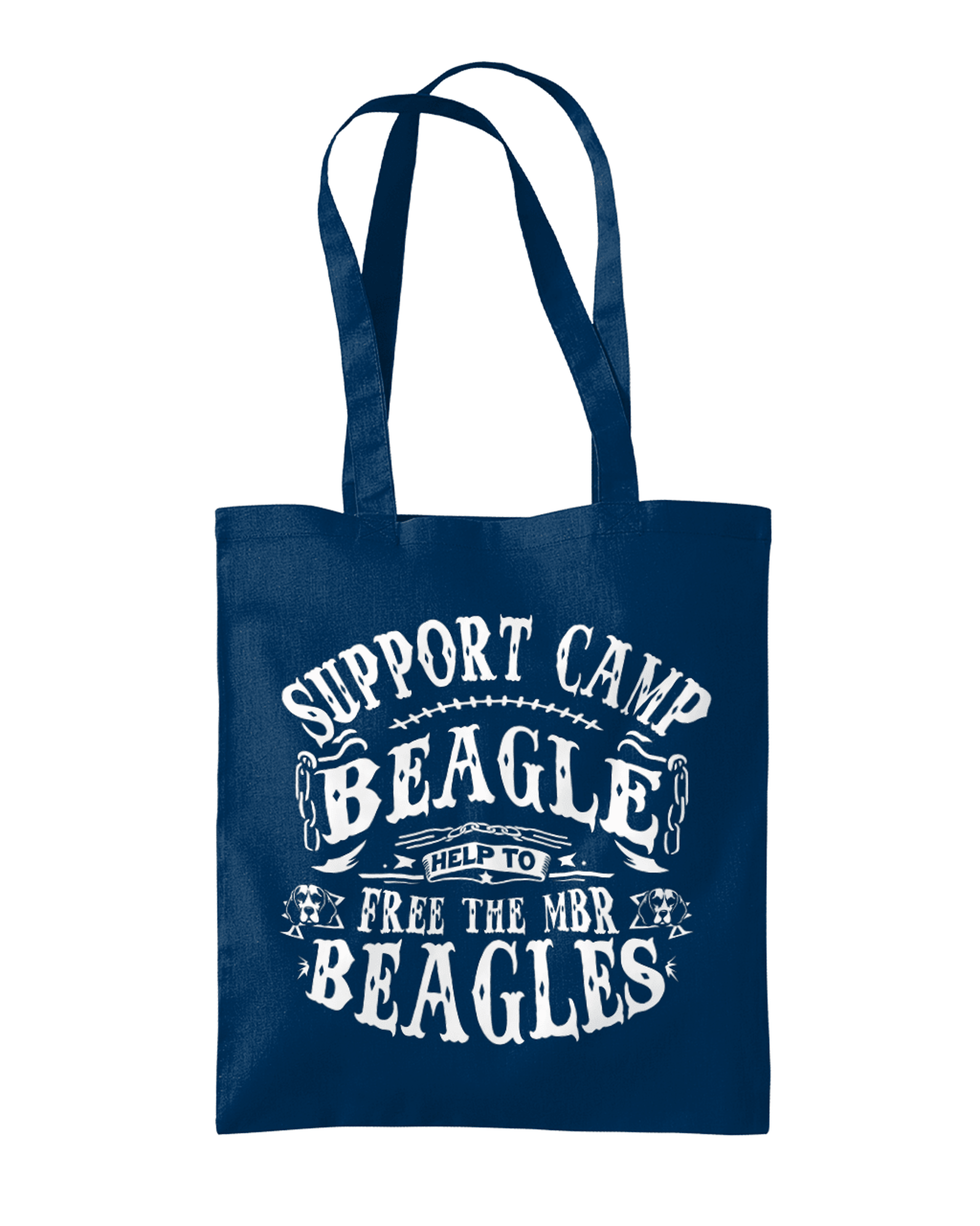 Camp Beagle Text Design Organic Premium Cotton Tote