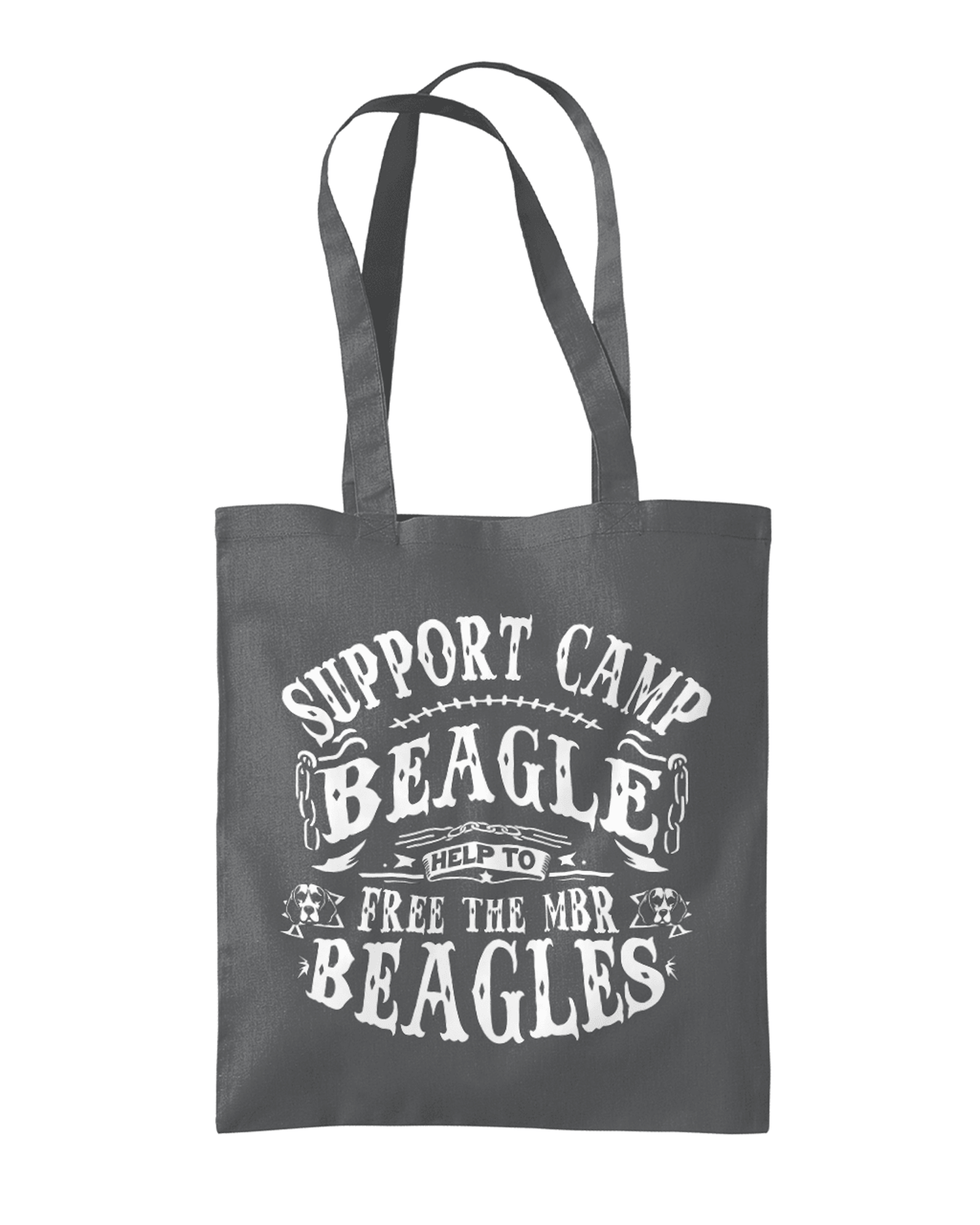 Camp Beagle Text Design Organic Premium Cotton Tote
