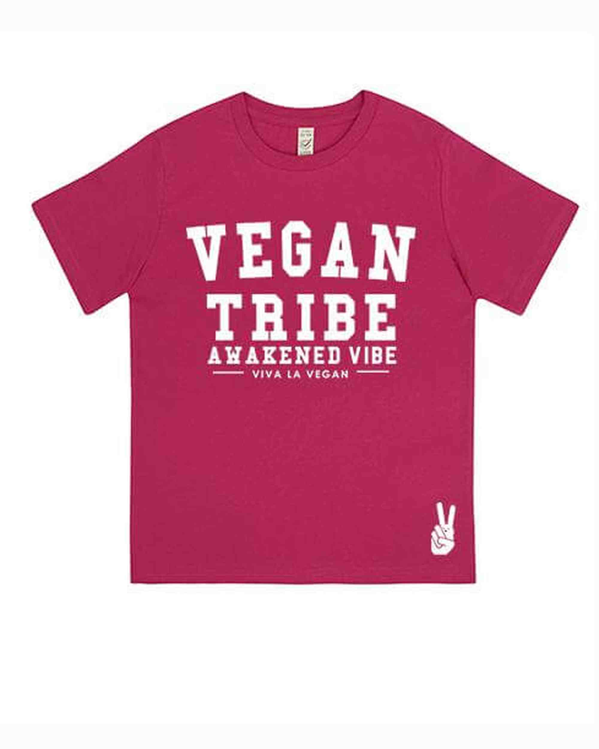 Childrens Vegan Tribe T-shirt . Awakened Vibe (unisex) HOT PINK