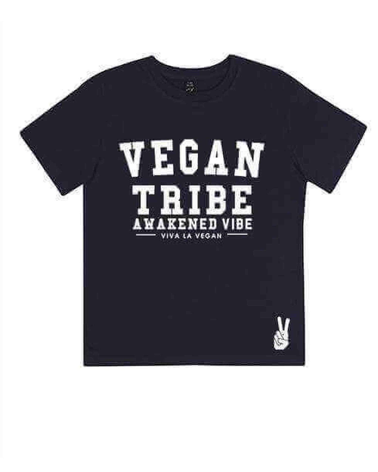 Childrens Vegan Tribe T-shirt . Awakened Vibe (unisex) NAVY