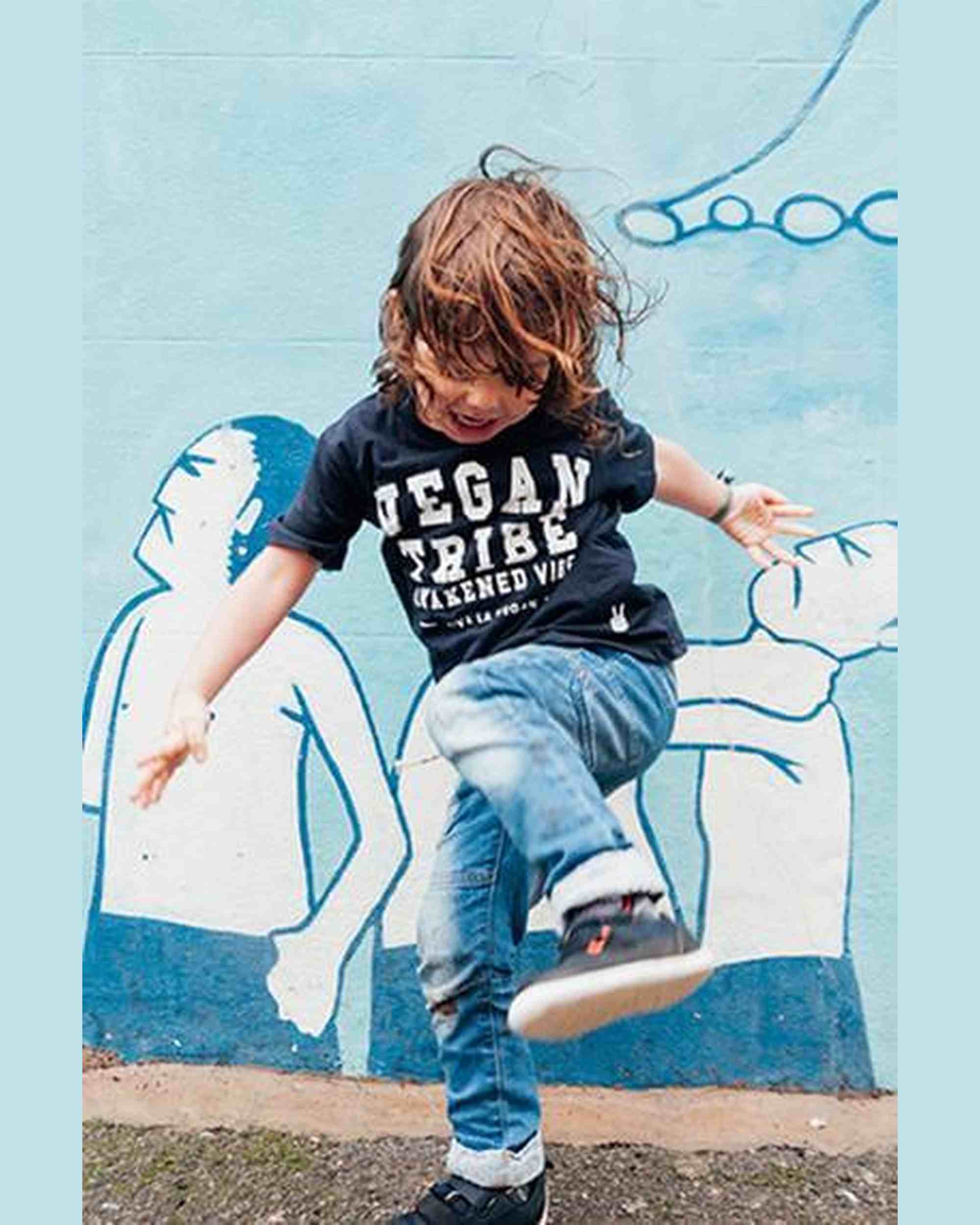 Childrens Vegan Tribe T-shirt . Awakened Vibe (unisex) NAVY