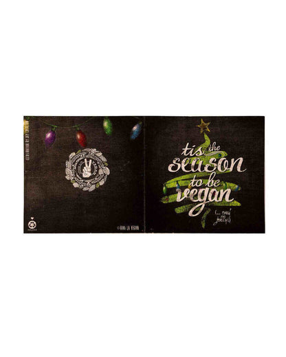 Christmas Greetings Card: Tis The Season To Be Vegan (Black)