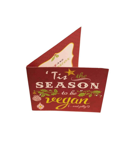 card tis the season to be vegan red