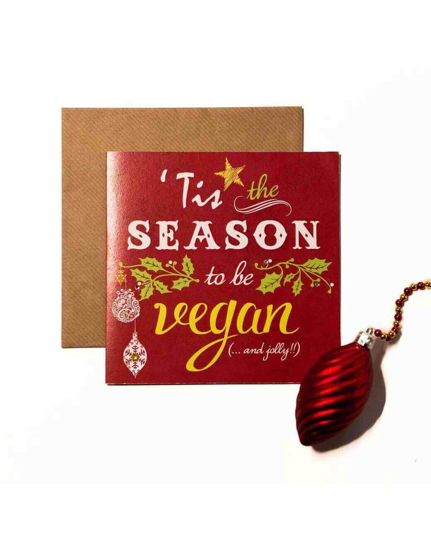 Christmas Greetings Card: Tis The Season Xmas Card (Red)