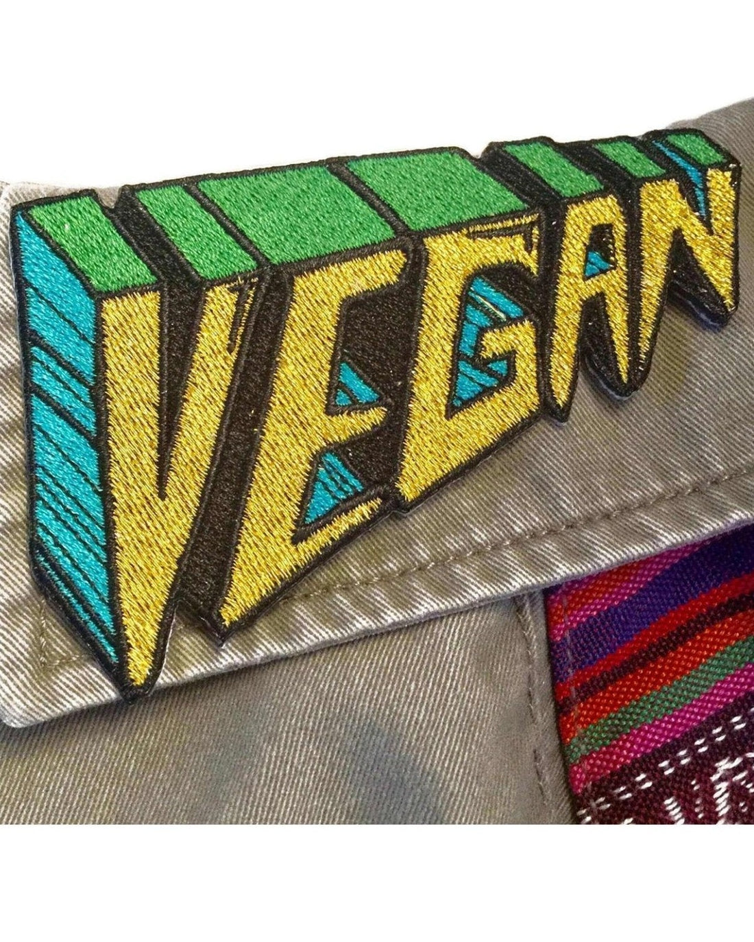 Embroidered Patch - VEGAN perspective Gold