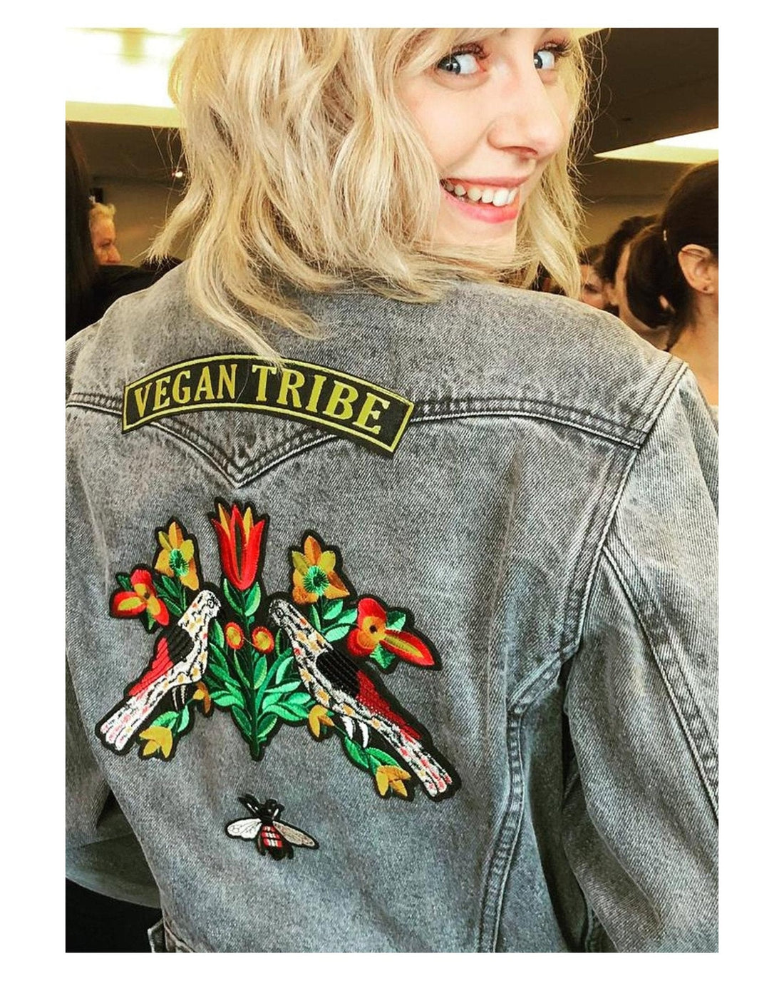 Vegan Tribe patch in black and yellow by eco-ethical brand Viva La Vegan