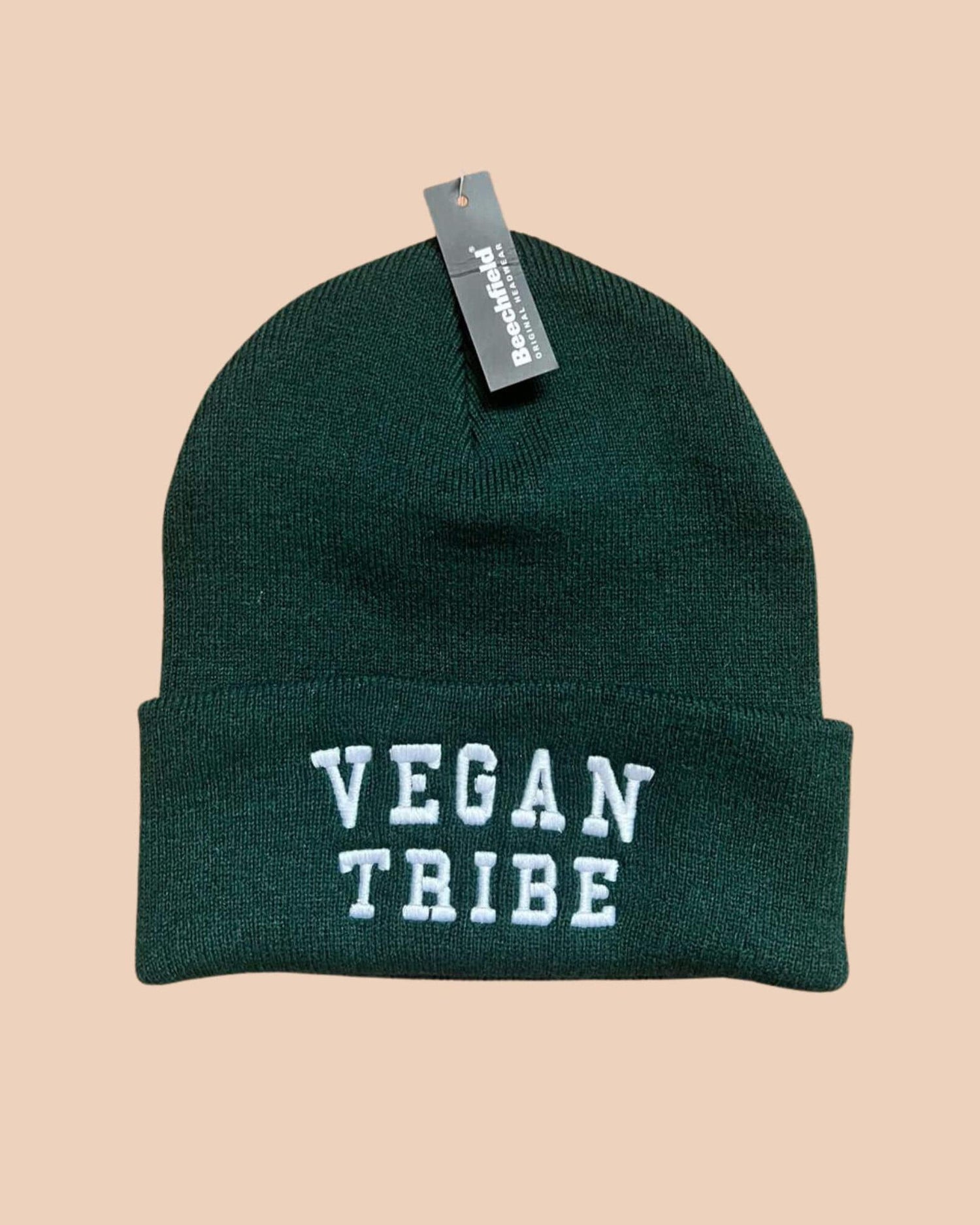 Embroidered Vegan Tribe Cuffed Beanie