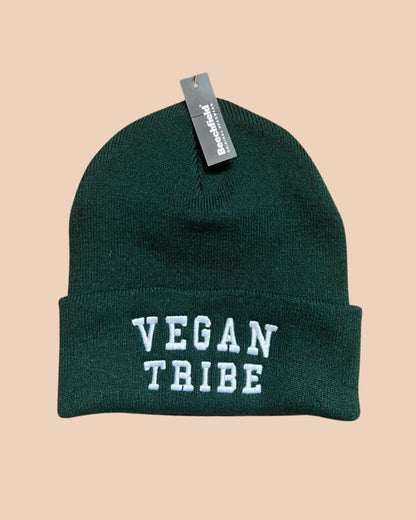 Embroidered Vegan Tribe Cuffed Beanie
