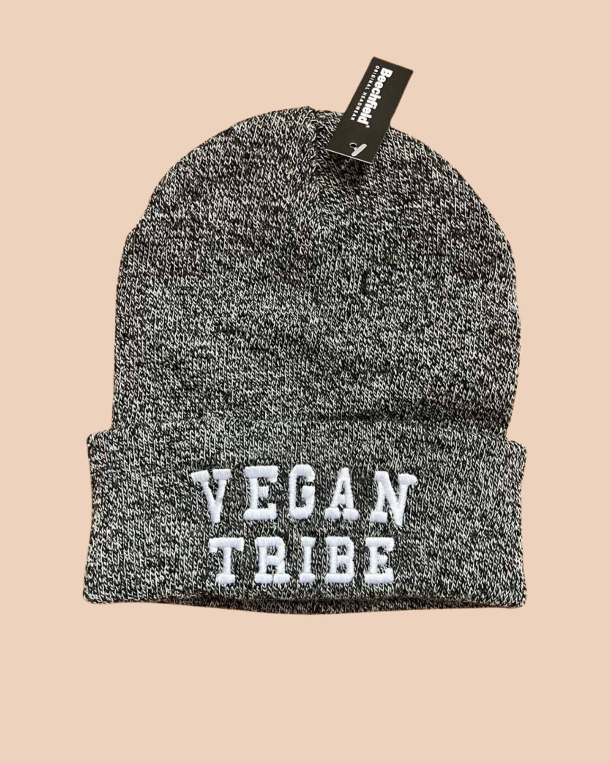 Embroidered Vegan Tribe Cuffed Beanie