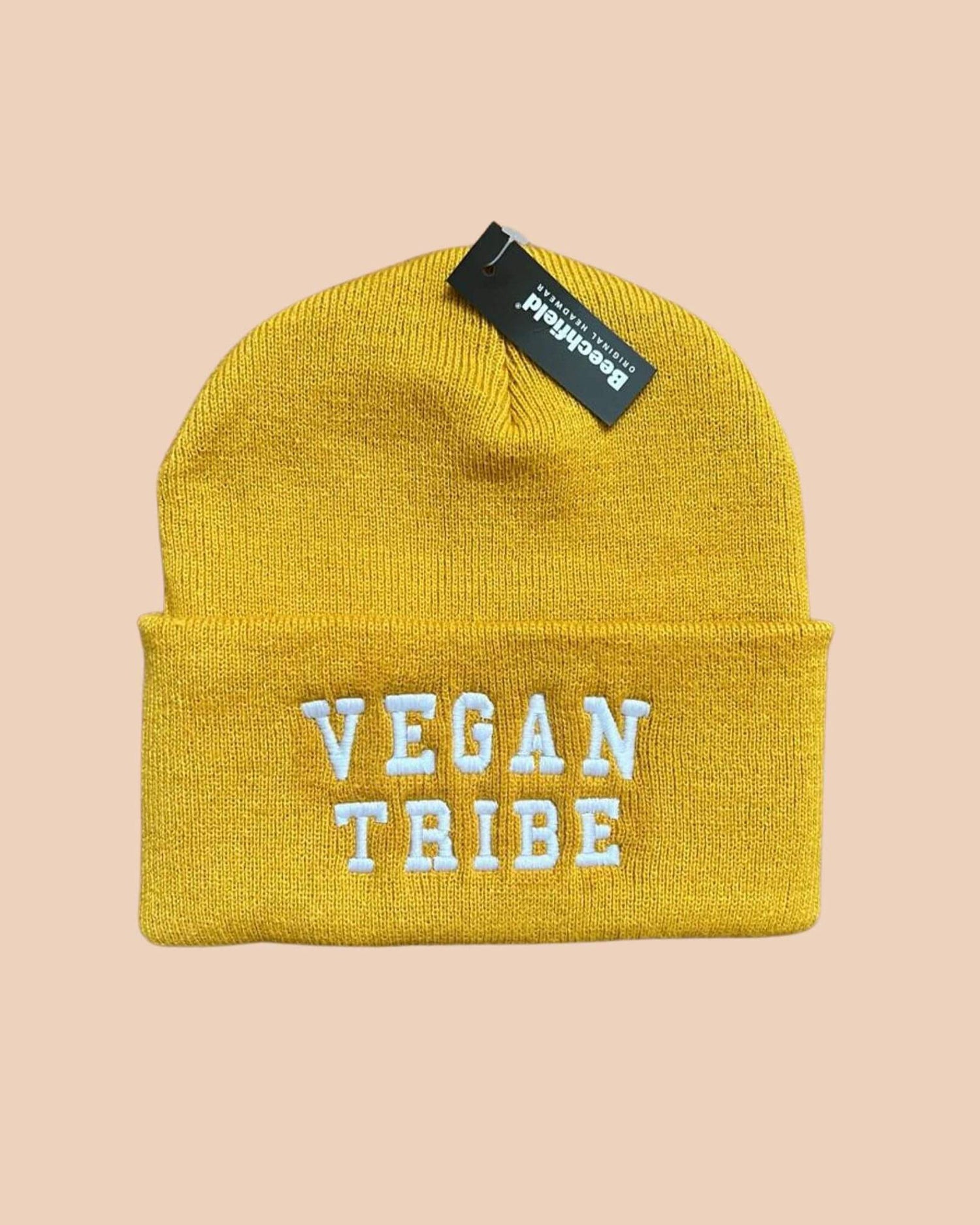 Embroidered Vegan Tribe Cuffed Beanie
