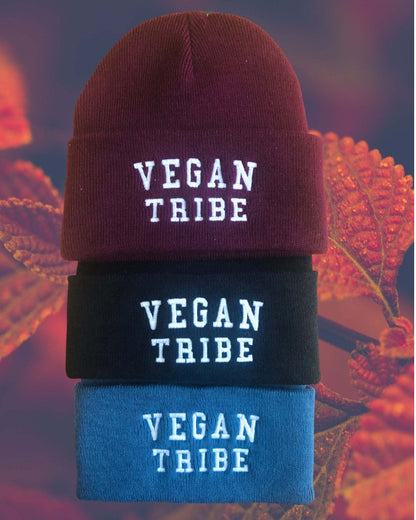 Vegan tribe beanie in 3 colour options by eco-ethical brand Viva La Vegan