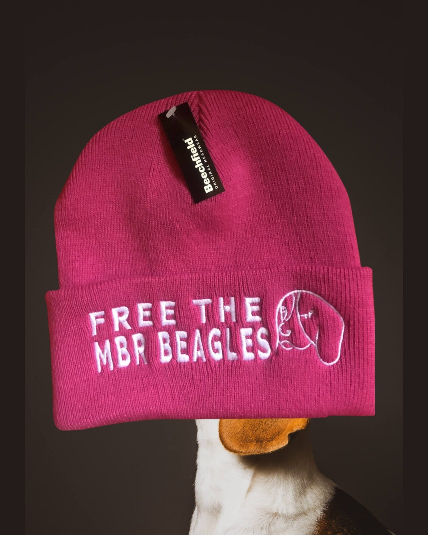 Free the MBR beagles beanie By Viva La Vegan