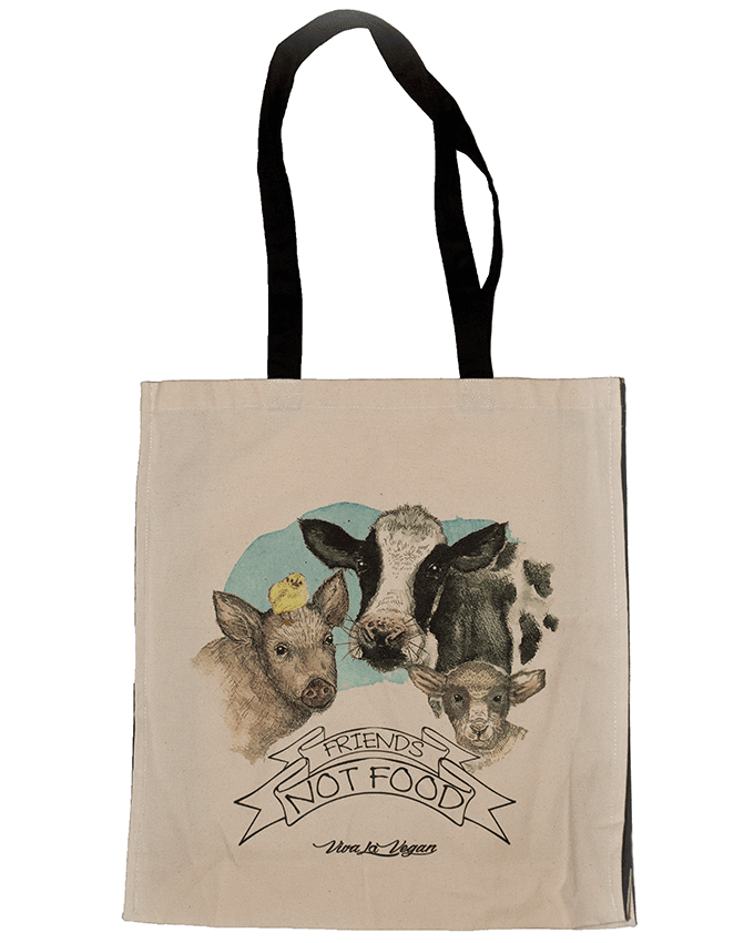 Friends Not Food Natural Organic Canvas 8oz Shopper.