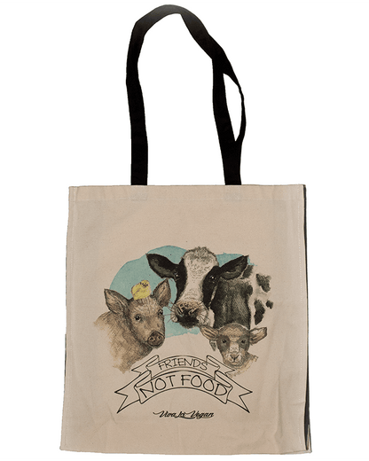 Friends Not Food Natural Organic Canvas 8oz Shopper.