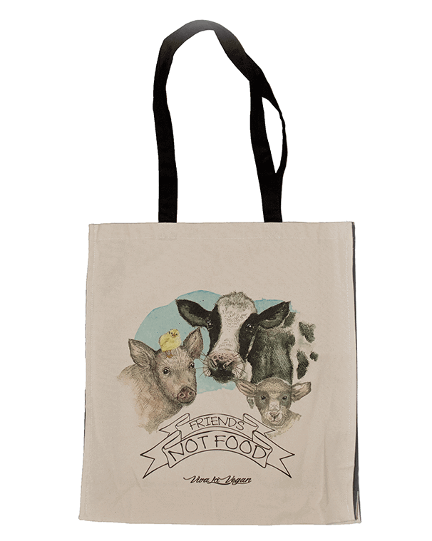 Friends Not Food Natural Organic Canvas 8oz Shopper.