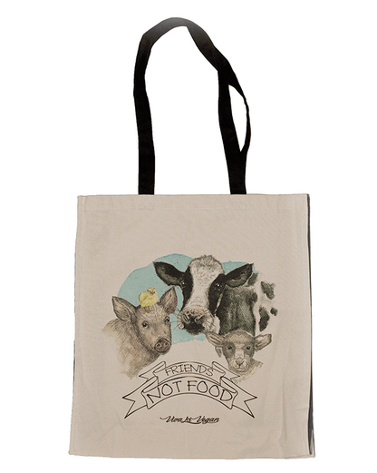 Friends Not Food Natural Organic Canvas 8oz Shopper.