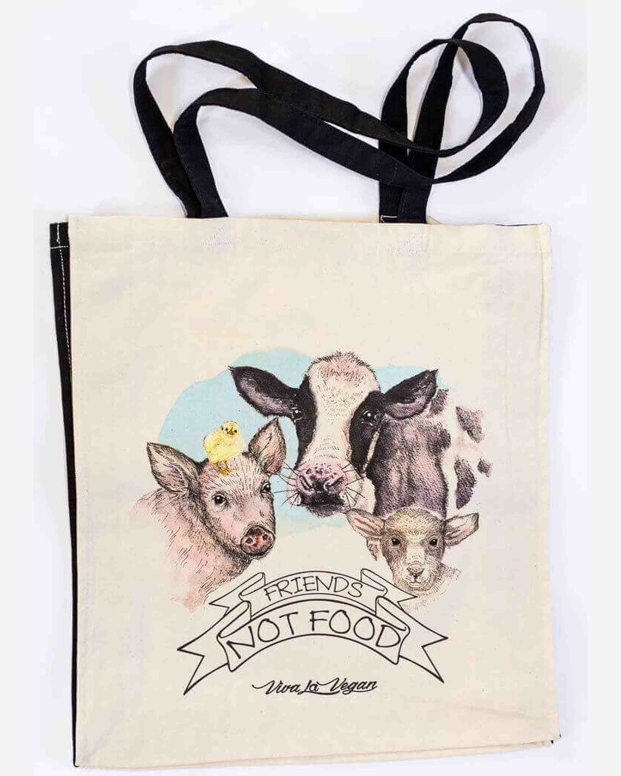 Friends Not Food Natural Organic Canvas 8oz Shopper.