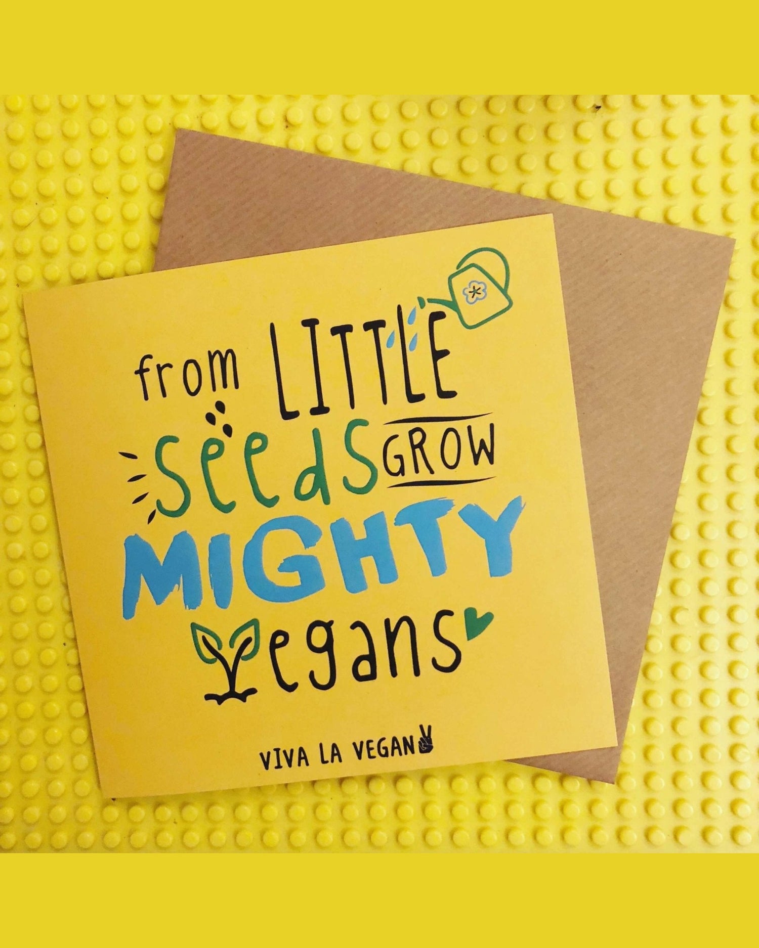 Greetings Card: Mighty Vegans Grow