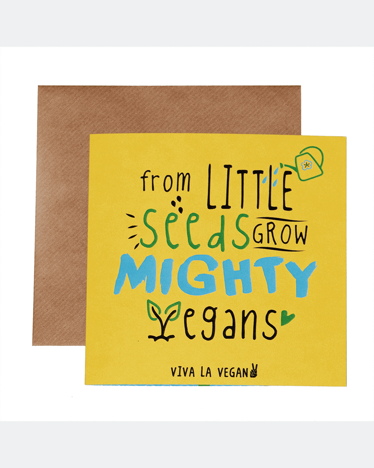 Greetings Card: Mighty Vegans Grow