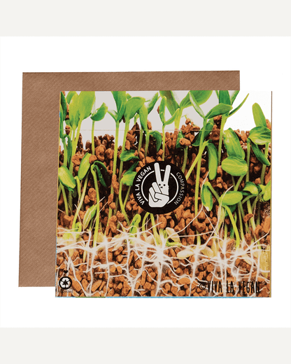 Greetings Card: Mighty Vegans Grow