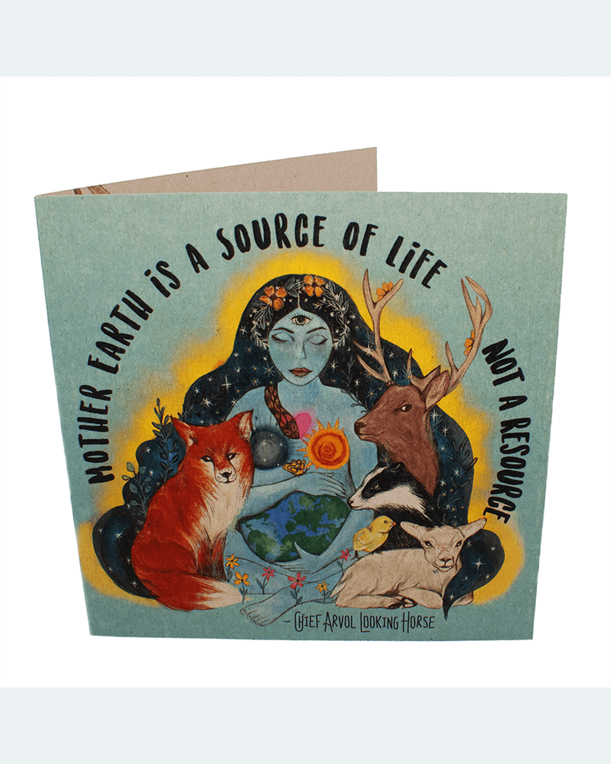 card mother earth standing