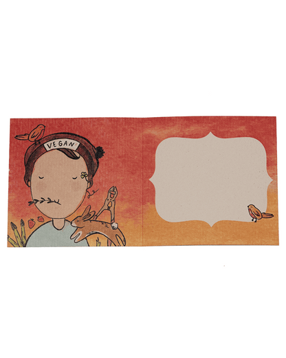 Greetings Card: Only Vegan In The Village