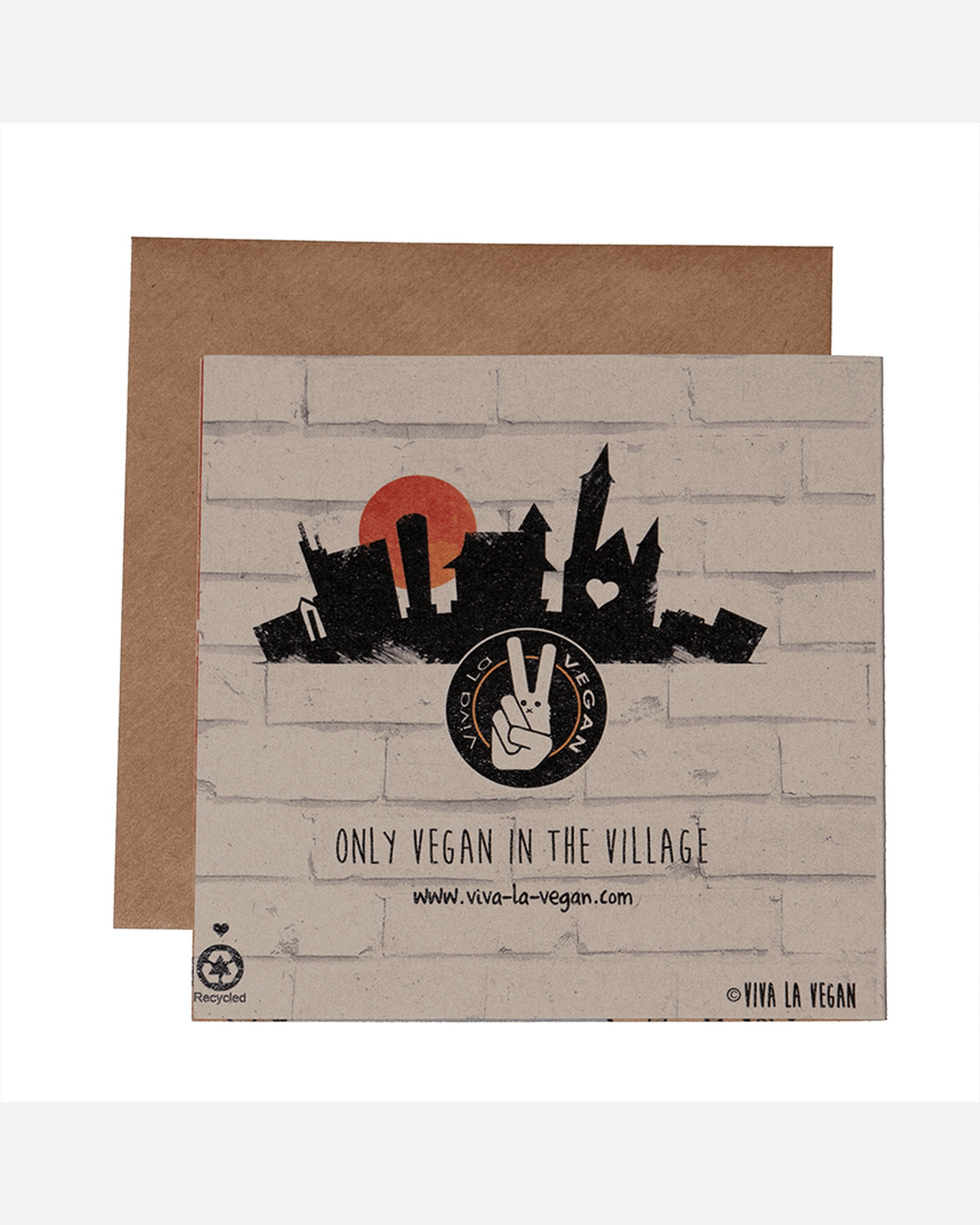 Greetings Card: Only Vegan In The Village