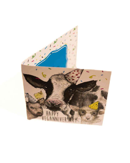 Greetings Card: Veganniversary- Daisy and Friends