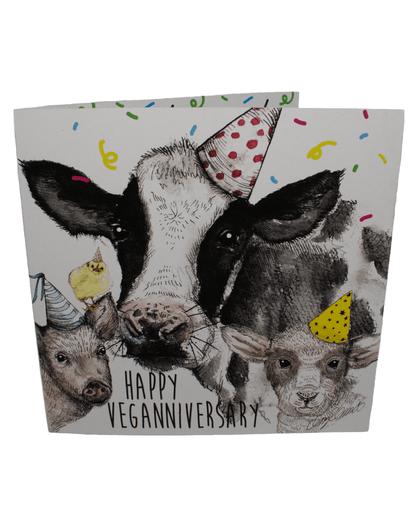 Greetings Card: Veganniversary- Daisy and Friends