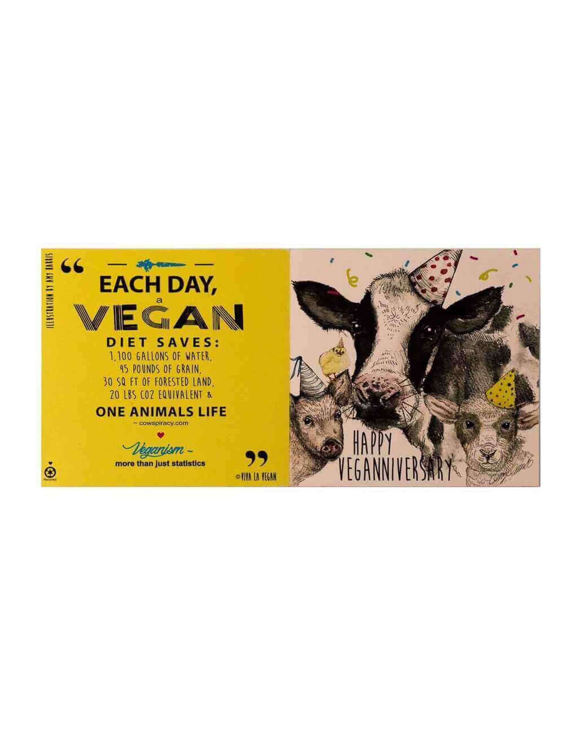 Greetings Card: Veganniversary- Daisy and Friends