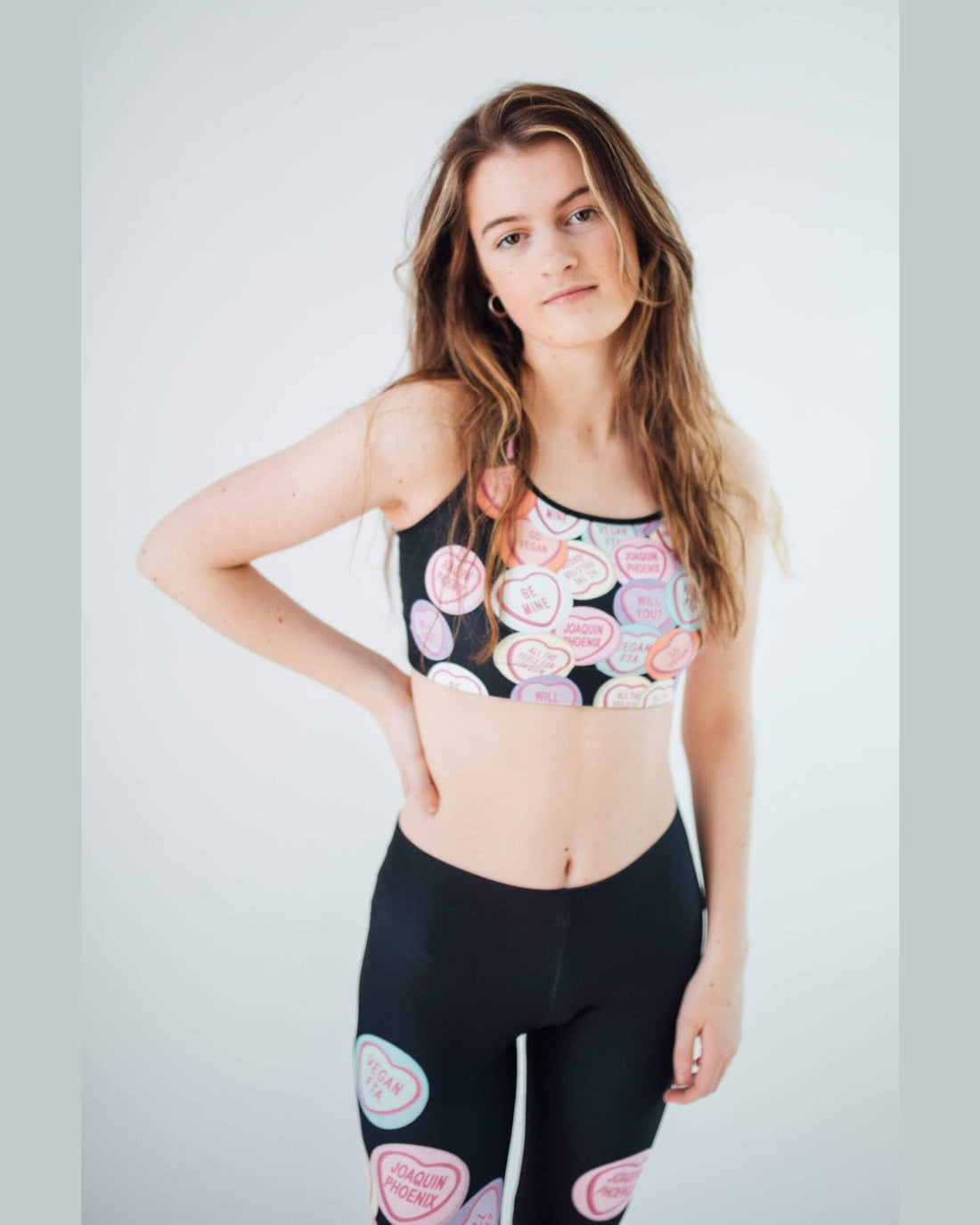 Joaquin Phoenix love hearts sport bra