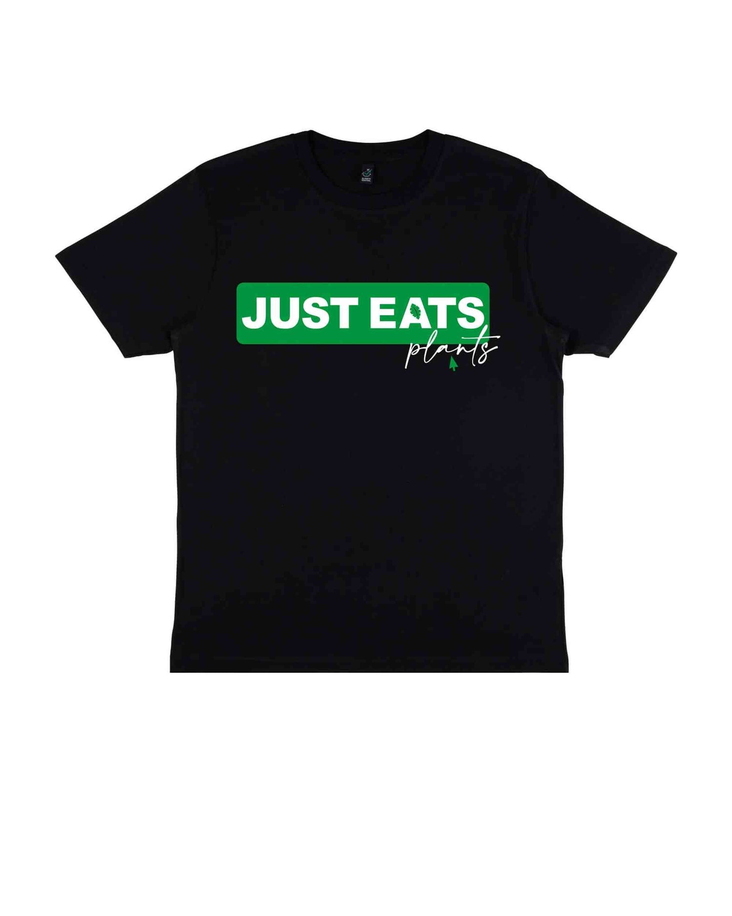 Just Eats plants Organic Cotton Tshirt in black