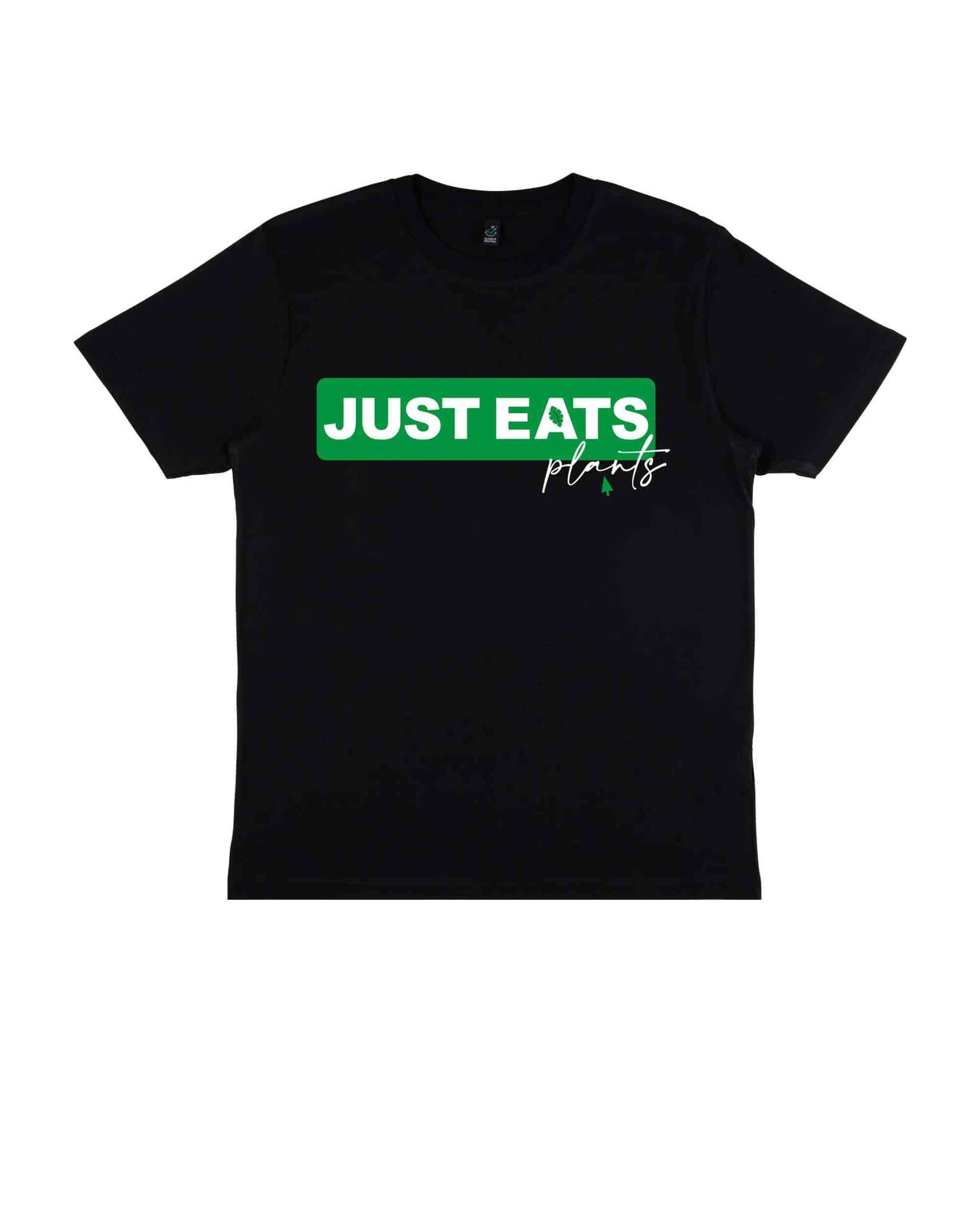 Just Eats plants Organic Cotton Tshirt in black