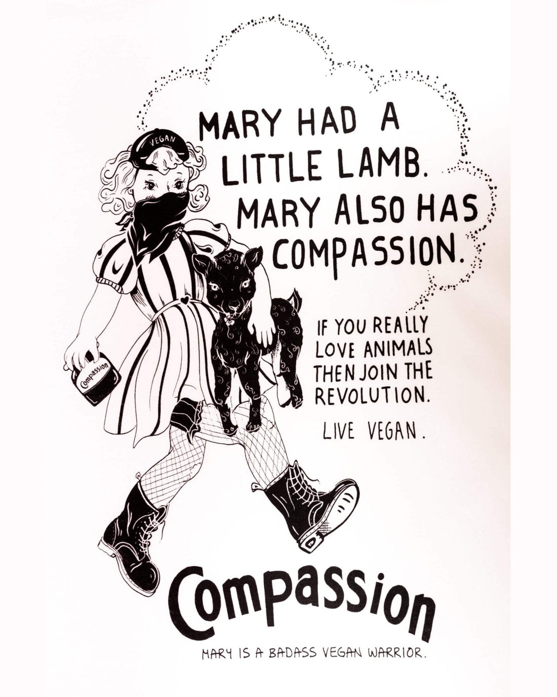 Unisex Baseball Tshirt: Mary Had A Little Lamb- REBEL