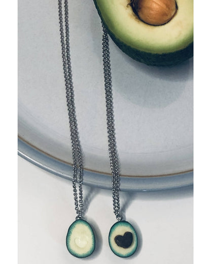Avocado friendship necklace set made out of polywer clay by eco ethical brand Viva La Vegan