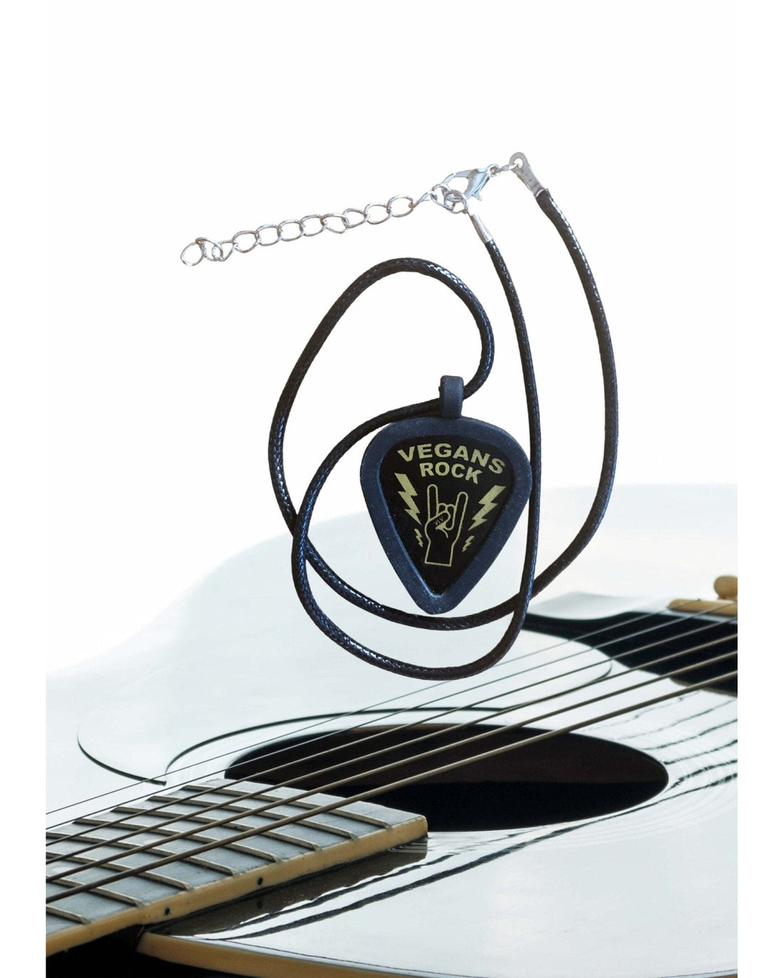 Vegan Plectrum necklace holder by eco-ethical brand Viva La Vegan