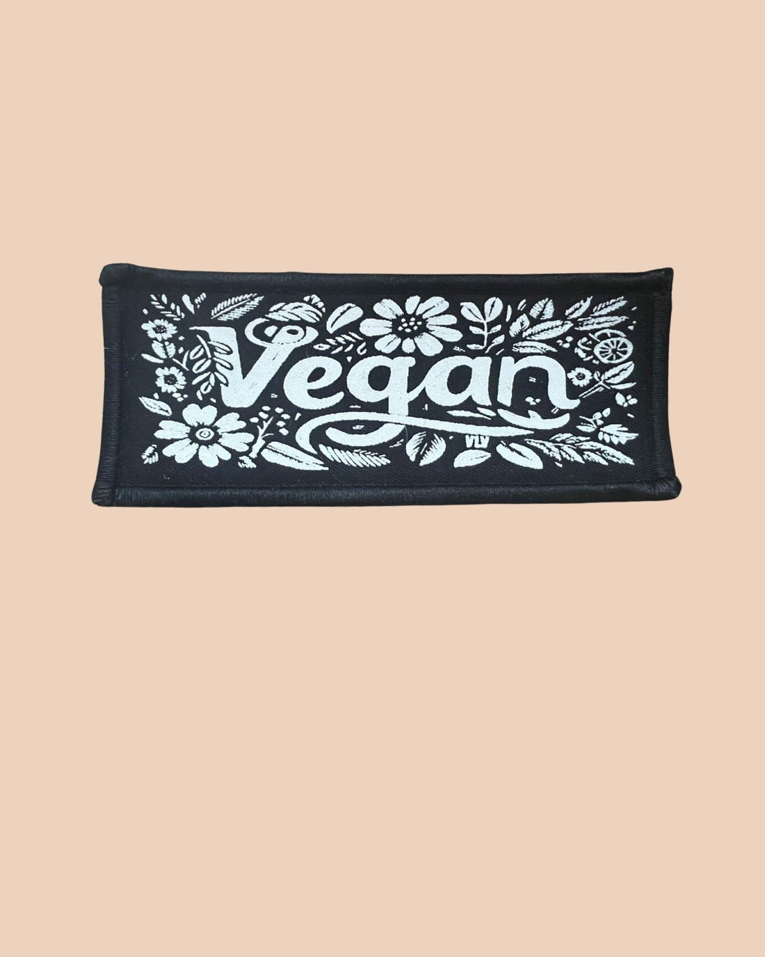 Premium Printed Patch Rectangle - Floral Vegan (iron on)