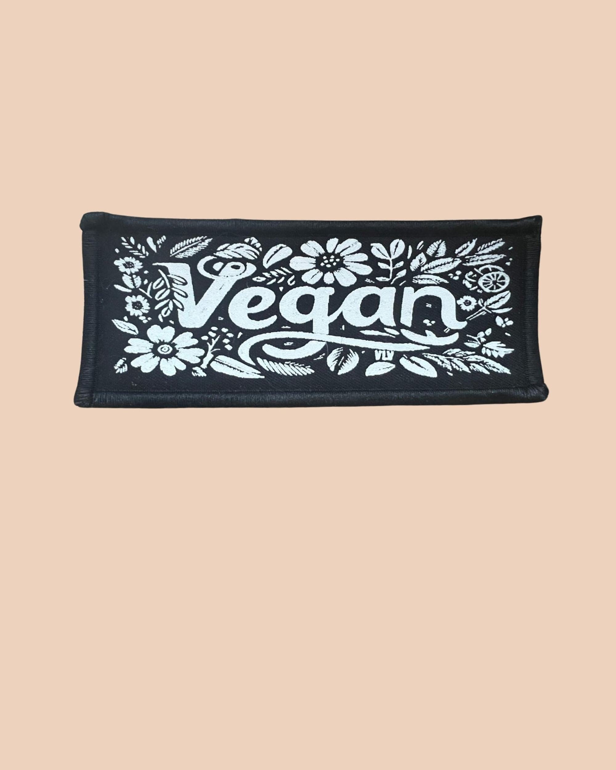 Premium Printed Patch Rectangle - Floral Vegan (iron on)