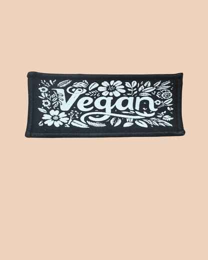 Premium Printed Patch Rectangle - Floral Vegan (iron on)