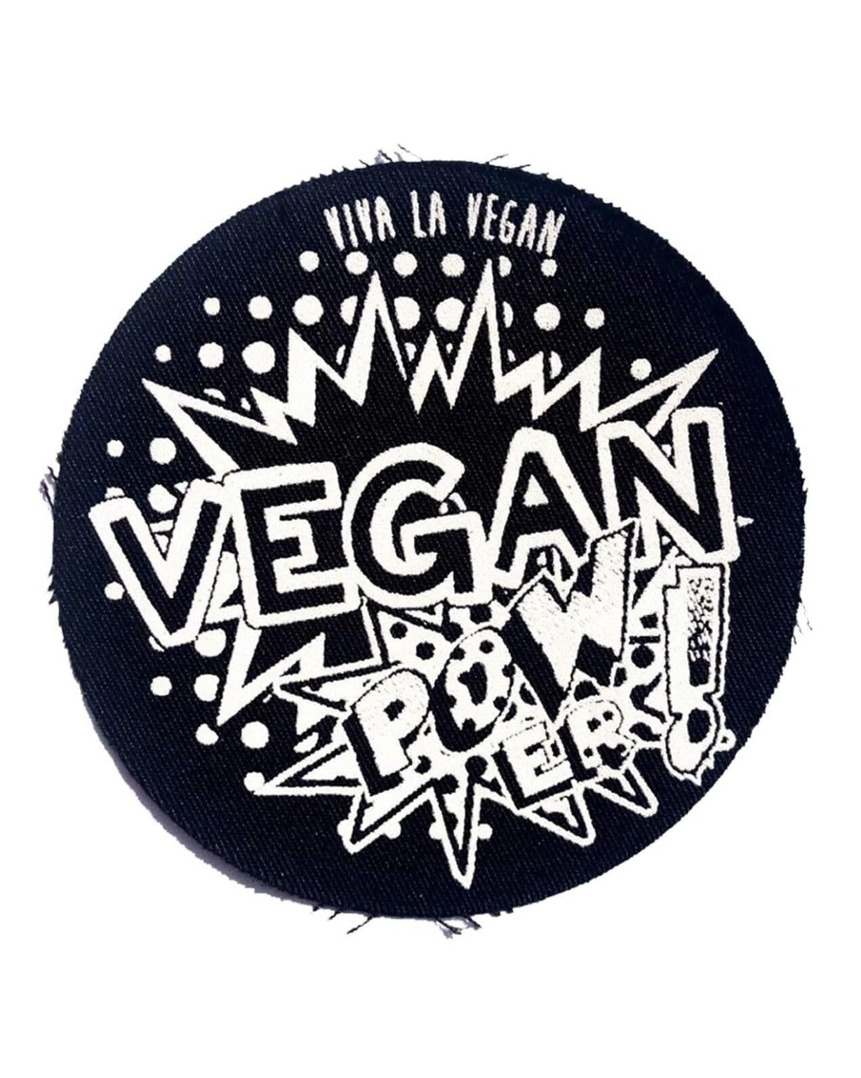 Printed Patch Round - Vegan POWer by eco ethical brand Viva La Vegan