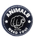 Printed Patch Round - The Animals Need YOU by eco ethical brand Viva la Vegan