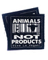 Animals are not products sew on patch by eco-ethical brand Viva La Vegan